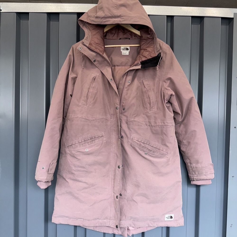 The North Face Women Snow Down Hooded Parka Warm Winter Jacket Wild Ginger XL
